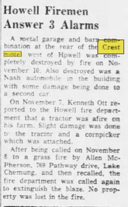 Crest Motel (Bethel Suites) - 1958 Fire